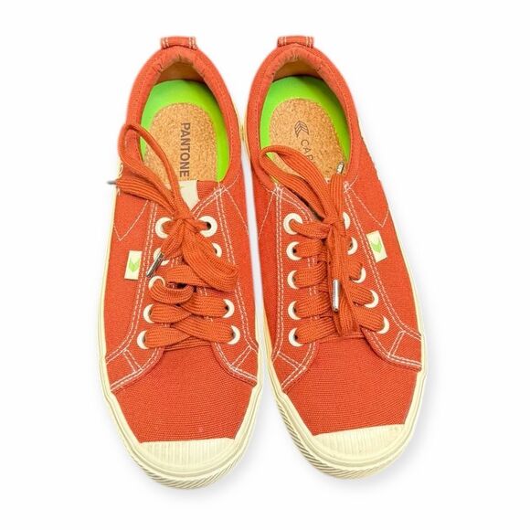 CARIUMA Women’s OCA Low canvas sneakers Pantone "Picante Rust Orange” Size 6.5 - Picture 6 of 8